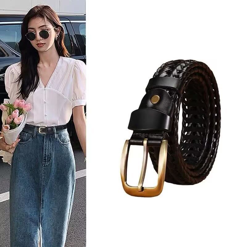 Hand-Woven Leather Belt for Men & Women