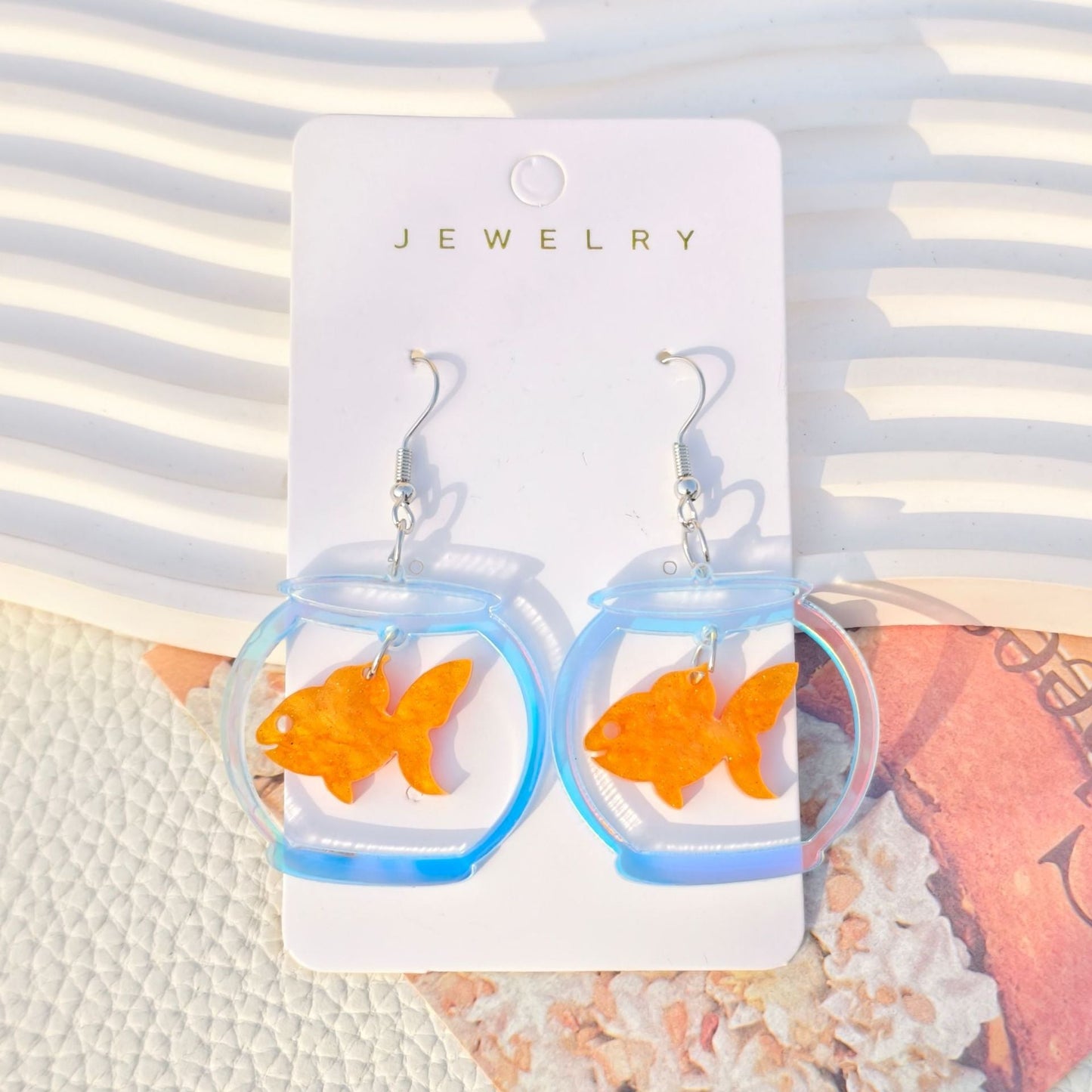 Goldfish Acrylic Earrings for Women – Colorful Animal Design Statement Jewelry