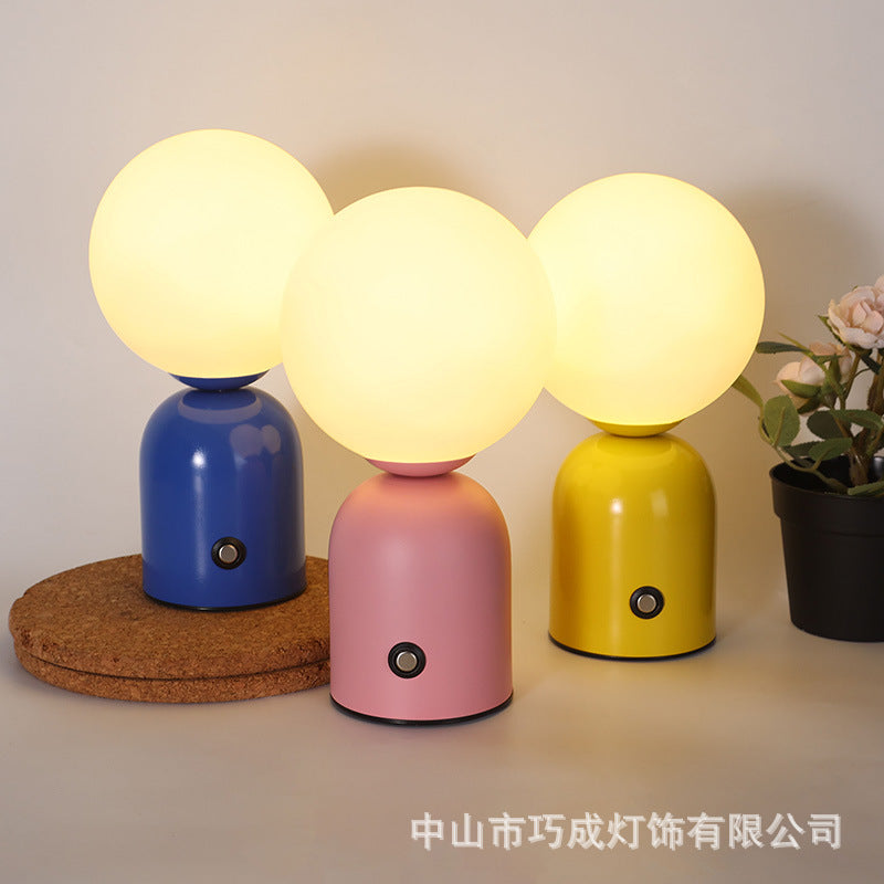 Nordic Macaron LED Table Lamp – Minimalist Desk & Bedside Ambient Light for Home & Café