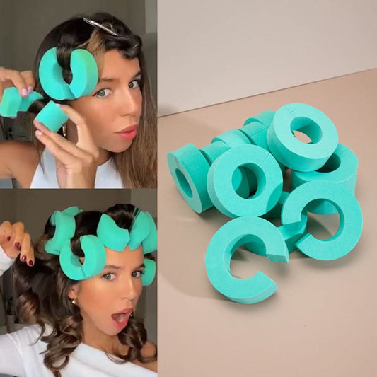 Heatless C-Type Curling Rod – Fluffy Sponge Hair Styler for Big Waves (Pack of 6)