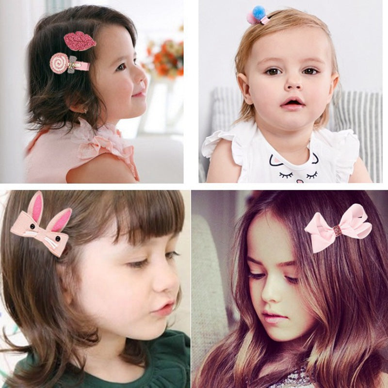 18-Piece Kids' Bow Hair Accessories Gift Set – Fabric Hairpins for Girls