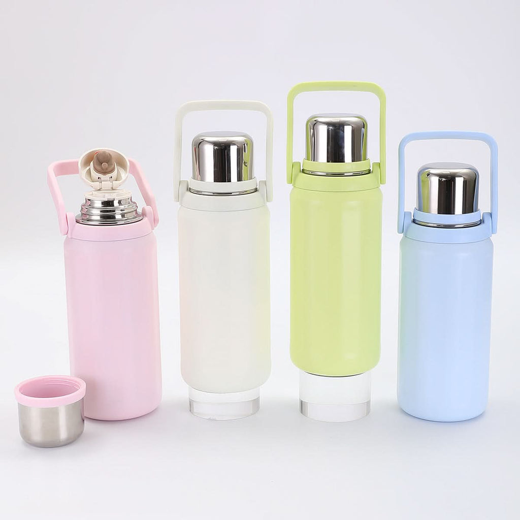 Stainless Steel Thermos with Handle – Cute & Durable Travel Cup