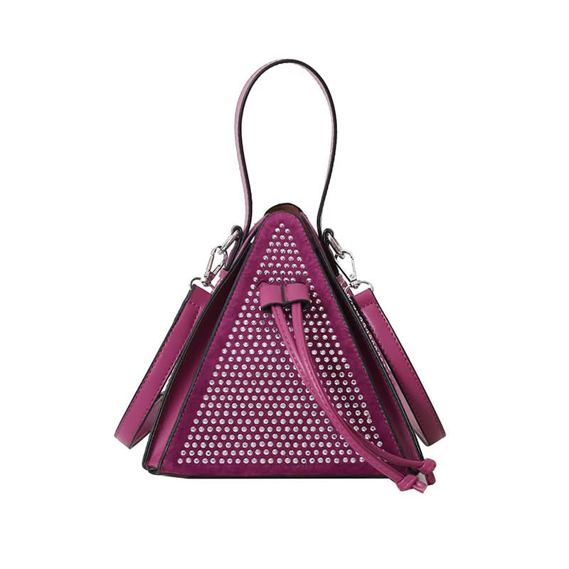 Fashionable Triangle Handbag with Diamond Detail