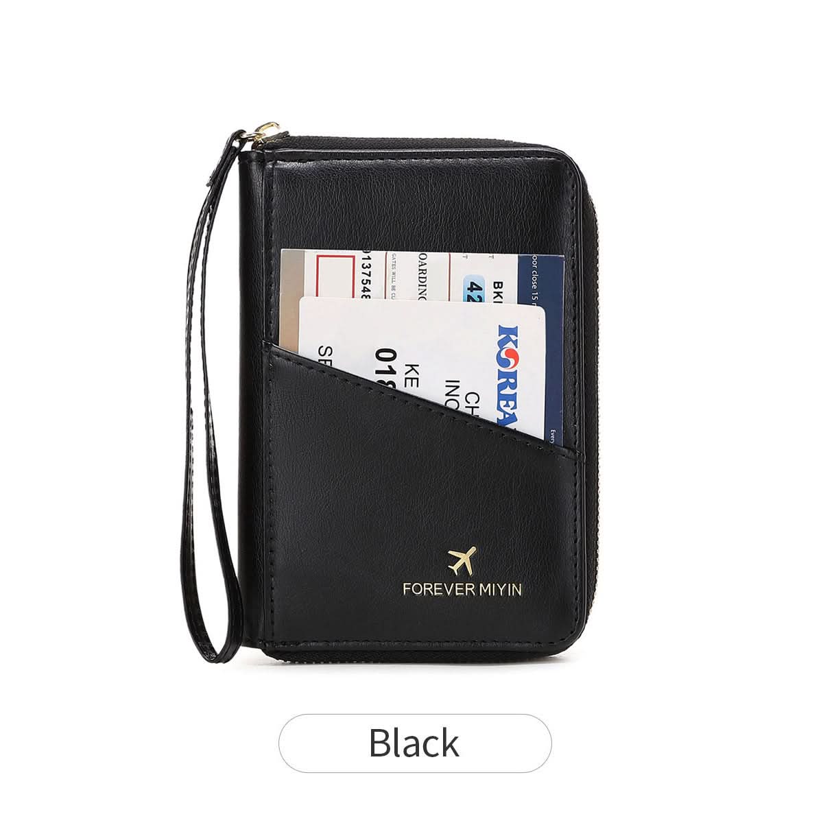 RFID Blocking Travel Passport Holder – Compact Zippered Wallet