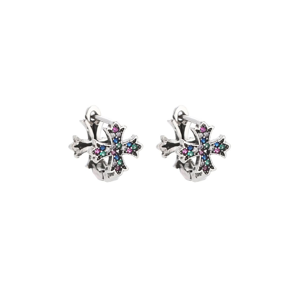 Men’s Diamond Cross Earrings – Trendy Unisex Dangle Earrings