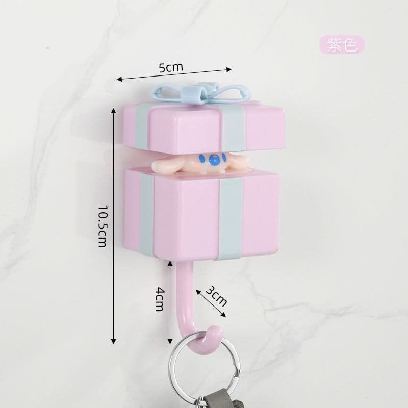 Cute Gift Box Key Hook – Punch-Free Adhesive Hook