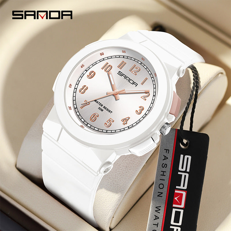 Sanda Colorful Light Watch – Waterproof Luminous Quartz Watch for Students and Kids