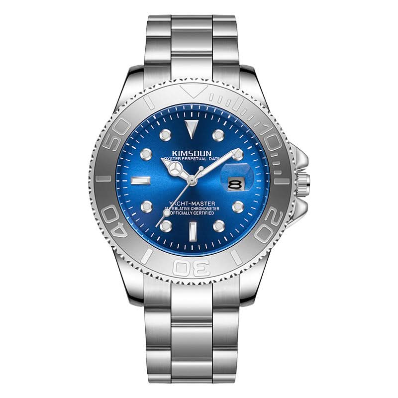 Men’s Luxury Yacht Watch – Stainless Steel Strap, Luminous Dial