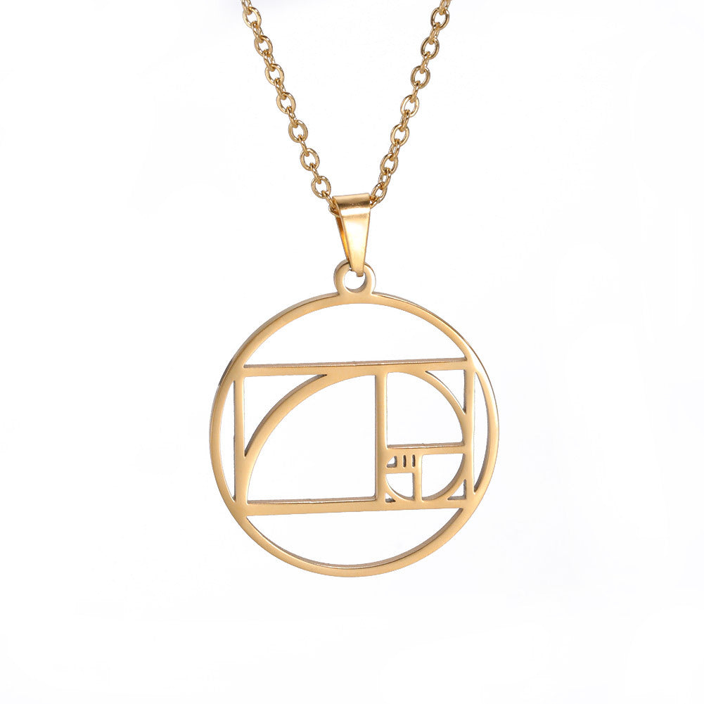 Retro Geometric Pendant Necklace – Minimalist Hollow Square & Circle Chain for Women