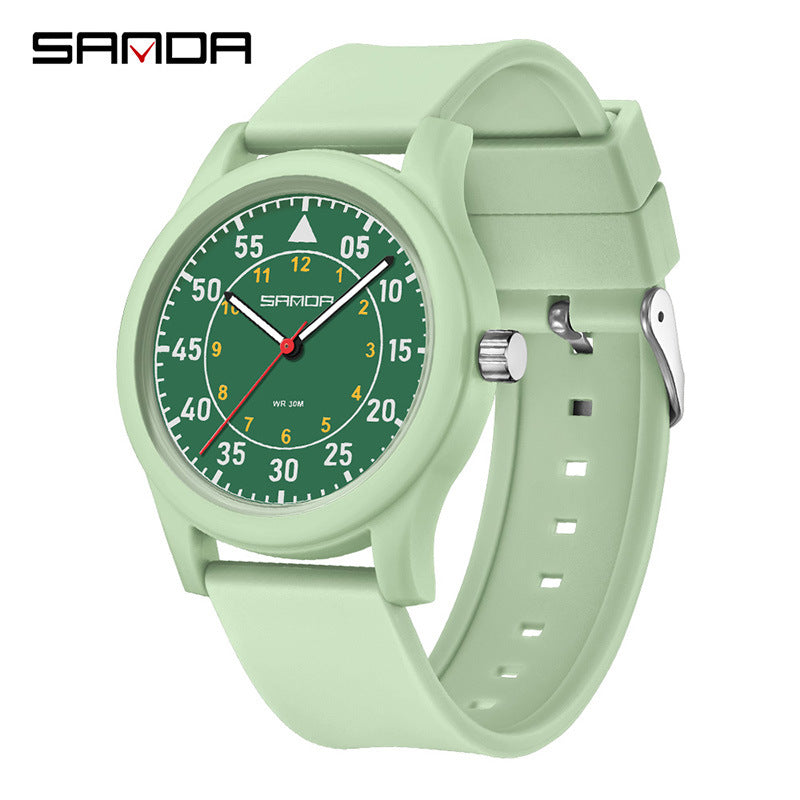 Sanda Waterproof Quartz Watch – Luminous Sports Watch for Students & Kids