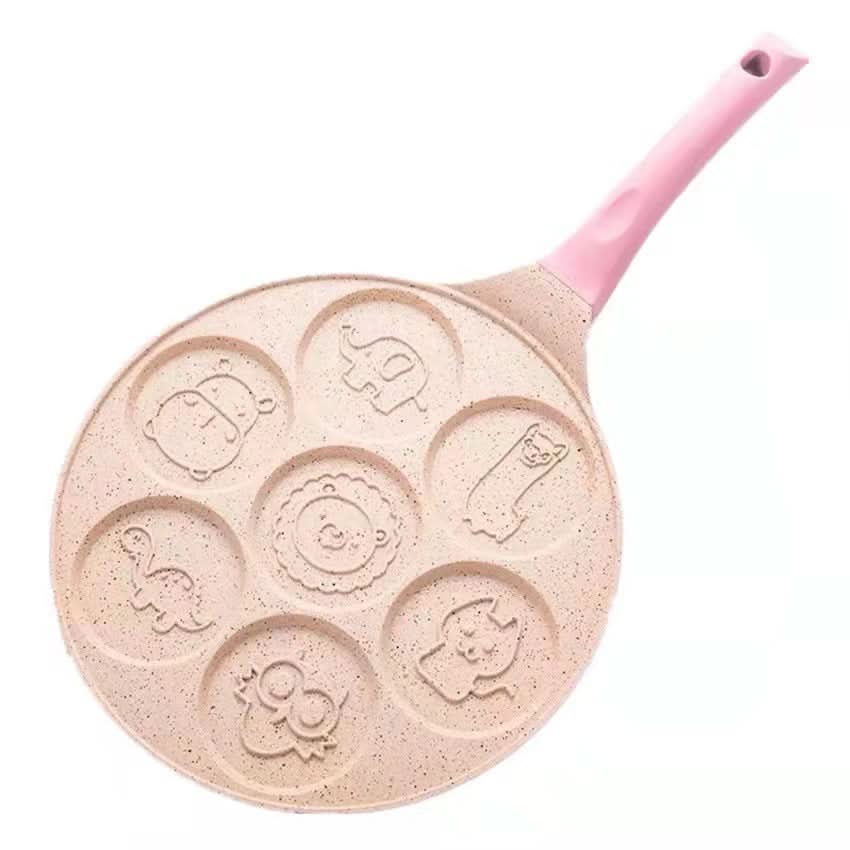Non-Stick 7-Hole Animal Pattern Frying Pan