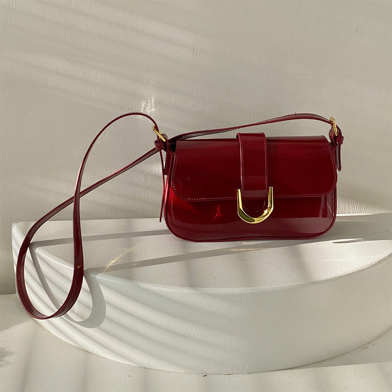 Women's Small Shoulder Bag – Retro Handbag with Horseshoe Buckle, Street Style Crossbody