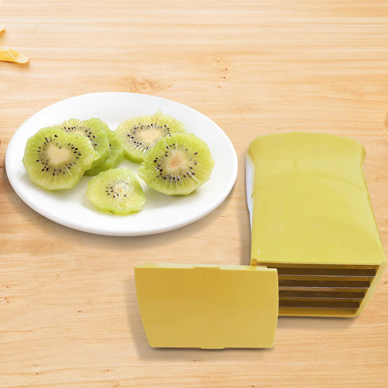Stainless Steel Strawberry & Banana Fruit Cutter – 4-Blade Slicer for Plating & Prep