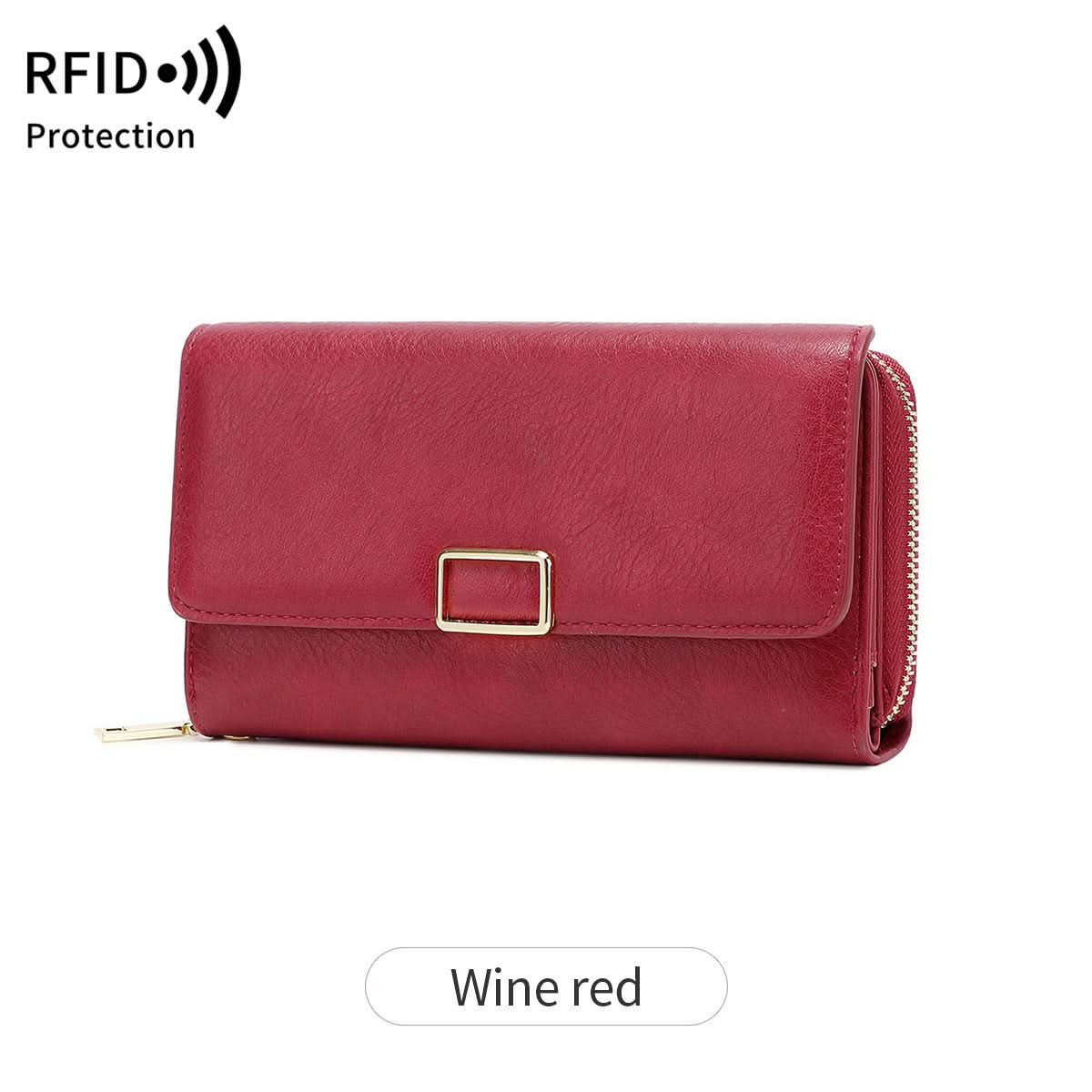 Women's RFID Blocking PU Leather Tri-Fold Wallet – Retro Clutch Bag