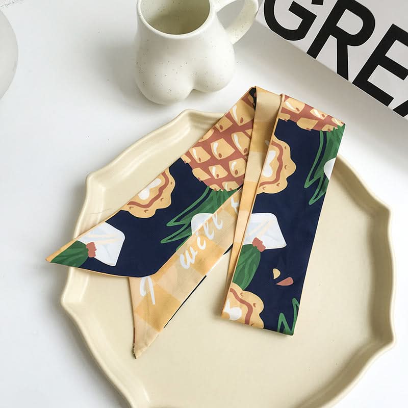 Silk Scarf Ribbon Ponytail Bow - Letter Headband Accessory (Set of 2pcs.)