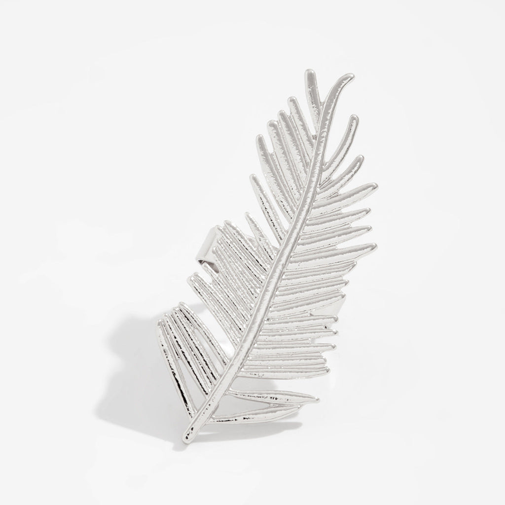 Vintage Feather Pearl Ring – Retro Geometric Alloy Statement Jewelry for Women