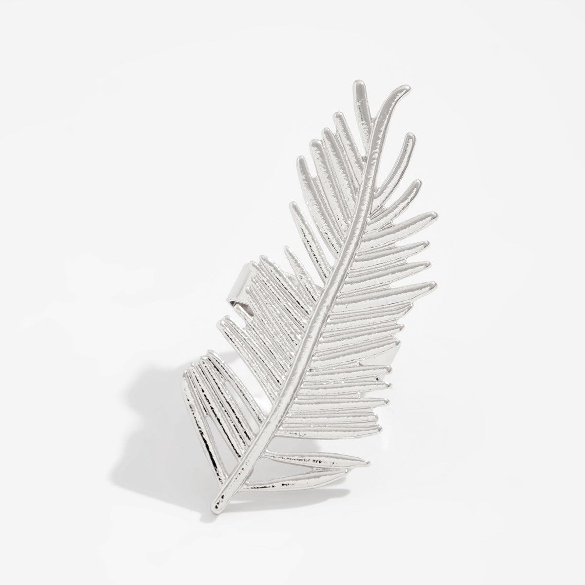 Vintage Feather Pearl Ring – Retro Geometric Alloy Statement Jewelry for Women