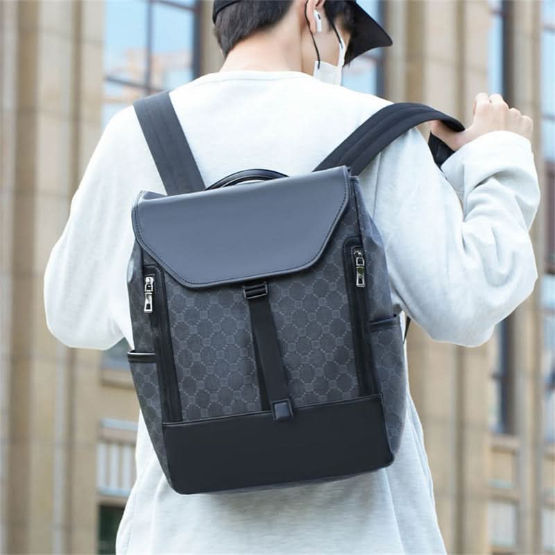 Stylish Men’s Business Backpack – PU Leather, 15-Inch Laptop, Travel & Daily Use