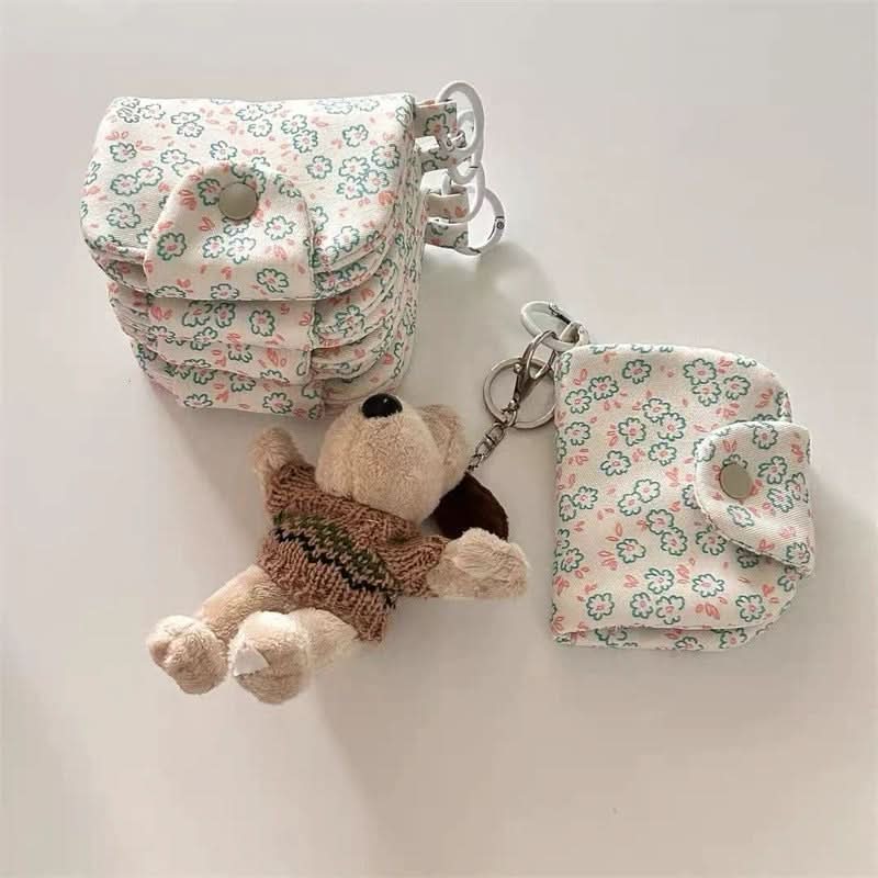 Cute Rabbit Floral Coin Purse for Kids (Keychain not included)