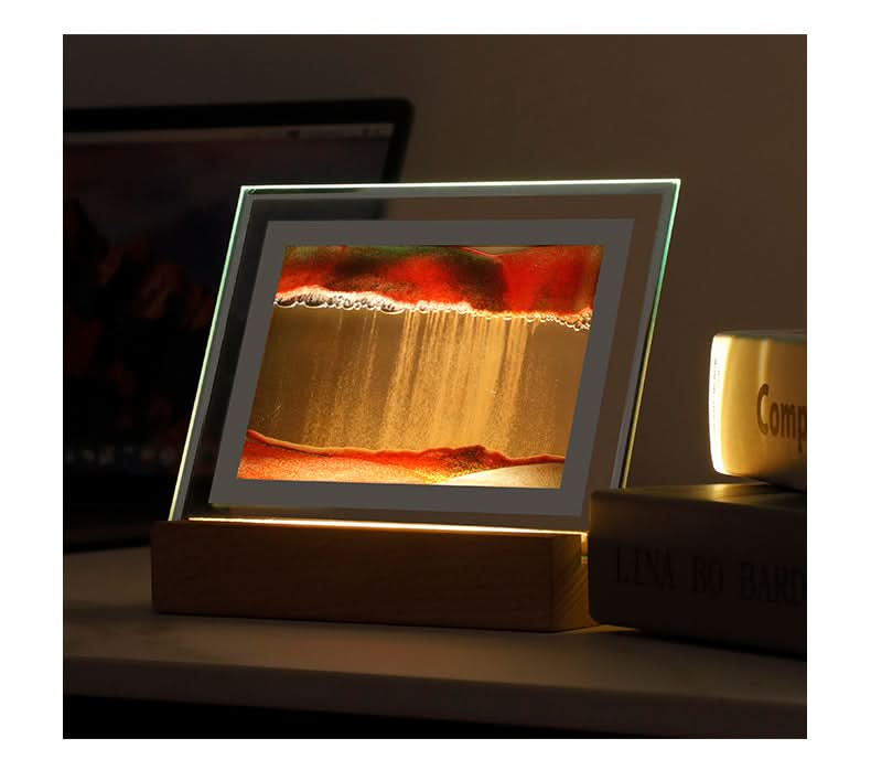 Romantic Flowing Sand Painting Night Light - Elegant Home Decor Gift