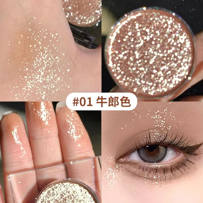 MINSHZEE Pearlescent Glitter Eyeshadow – Single Shade, Long-Lasting & Highly Pigmented