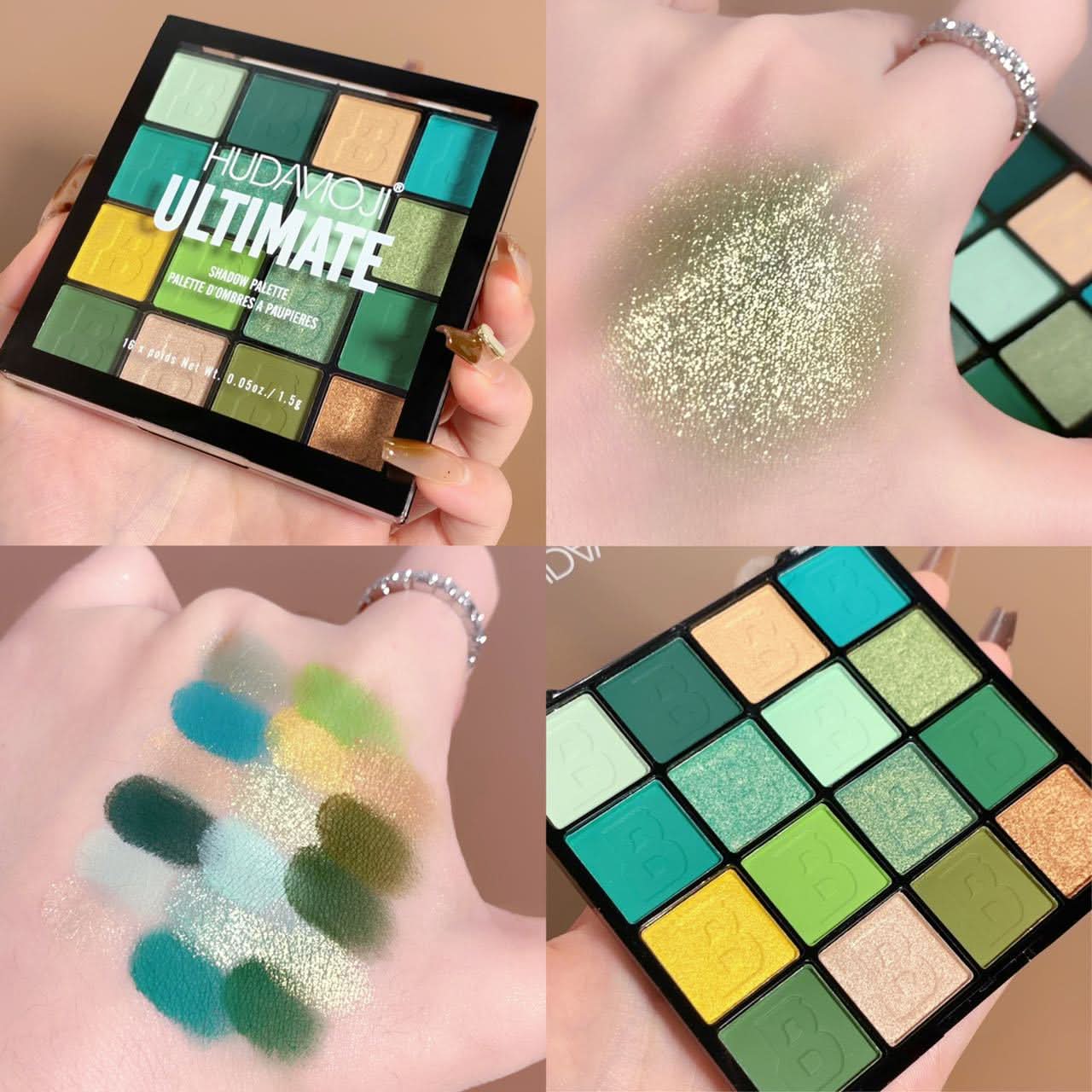 HUDAMOJI 16-Color Eyeshadow Palette – Matte & Shimmer Tones, High-Pigment Eye Makeup
