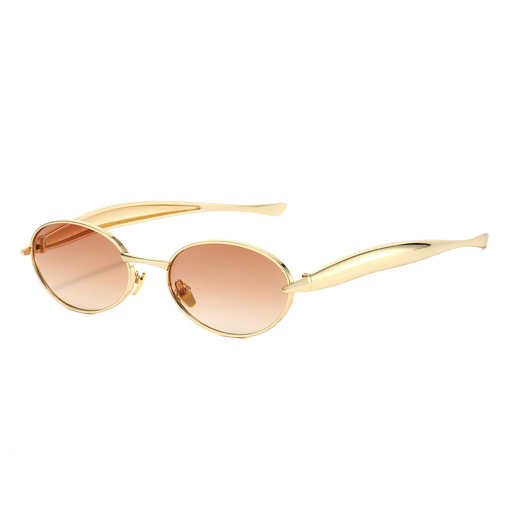 Oval Small Frame Sunglasses – Unisex Metal Trendy Shades | Fashion Sunglasses