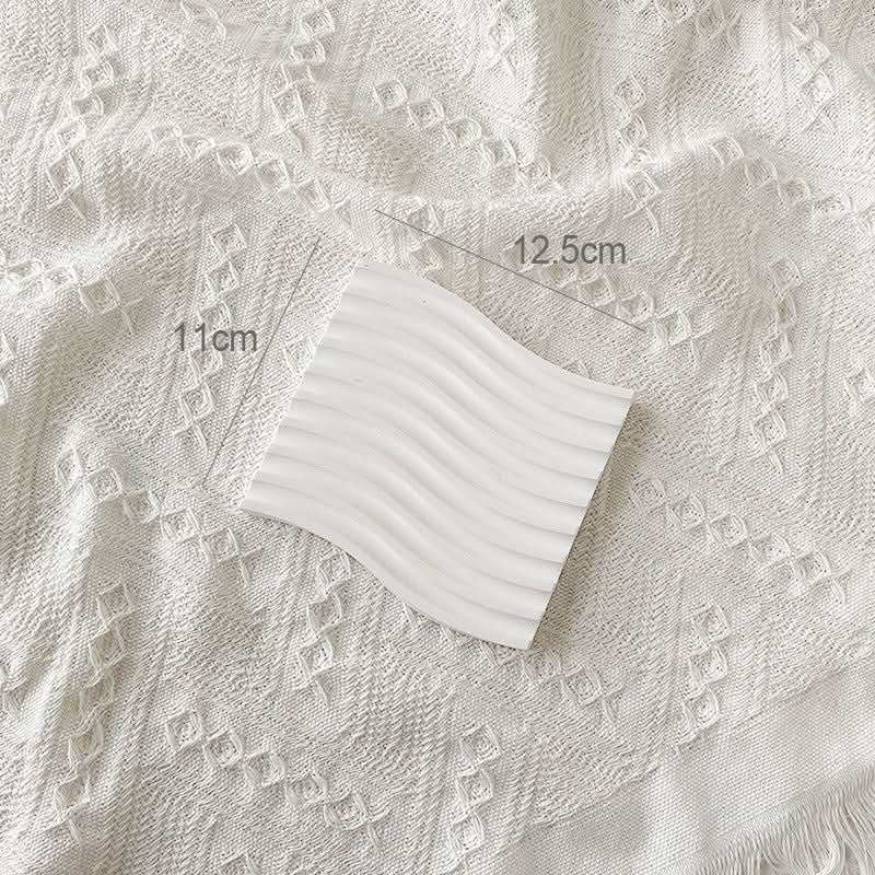 Nordic 3D Plaster Round Tray - Wave Pattern, Photo Props & Decoration