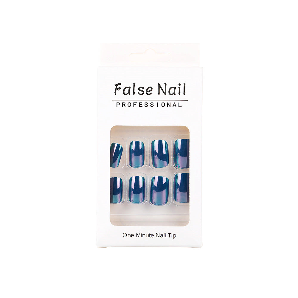 Chrome Rainbow Press-On Nails – Square Multichrome Mirror Finish Acrylic Tips