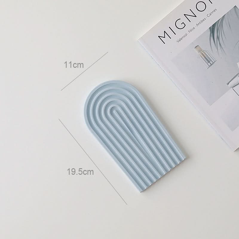 Nordic 3D Plaster Round Tray - Wave Pattern, Photo Props & Decoration