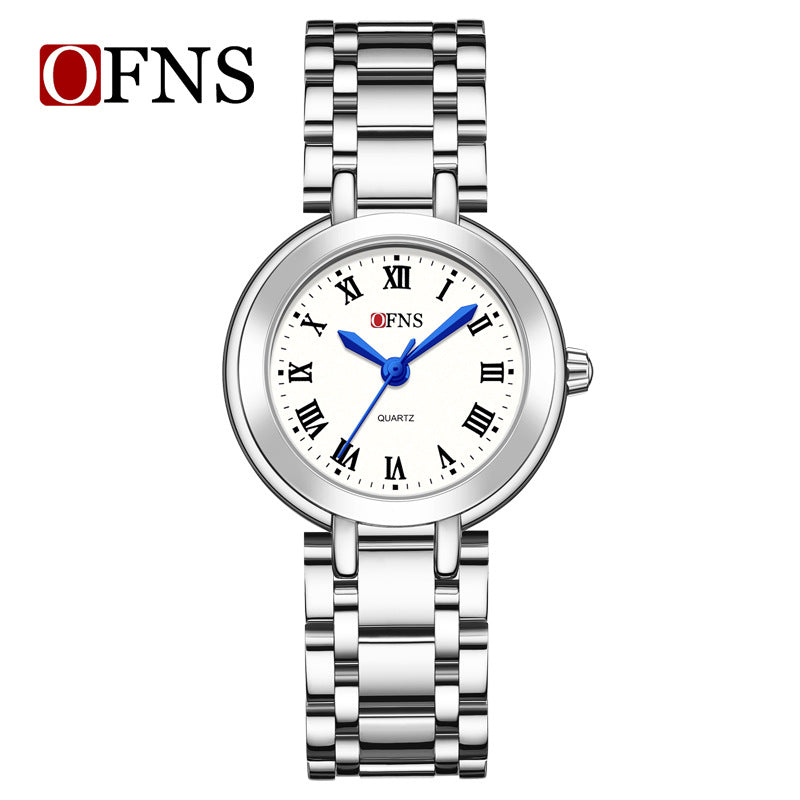 OFNS Diamond Round Roman Quartz Watch – Waterproof Business Watch for Women