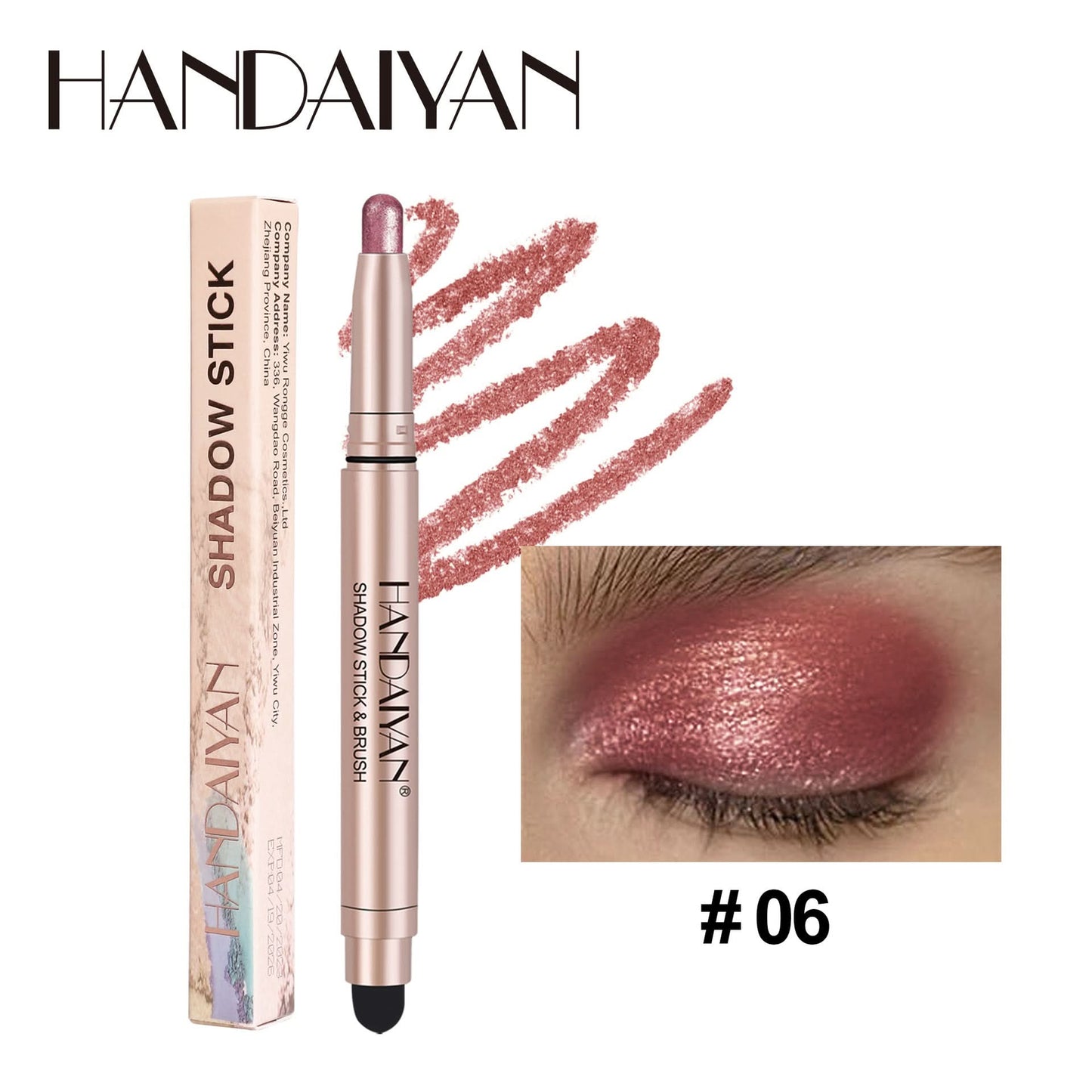 Handaiyan Shimmer Eyeshadow Stick – High-Pigment, Pearlescent & Metallic Finish