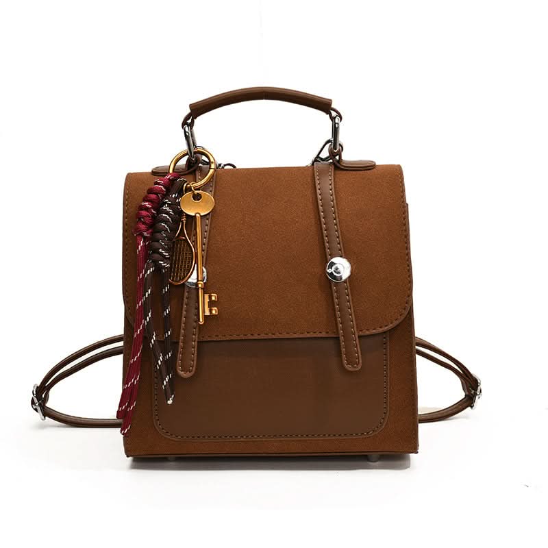 Women's Retro Leather Backpack – Stylish Multifunctional Bag with Handle