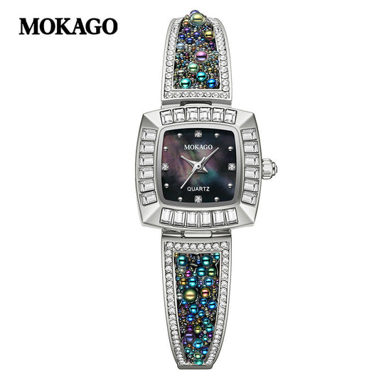 MOKAGO Square Women’s Diamond Watch – Luxury Quartz Waterproof Watch