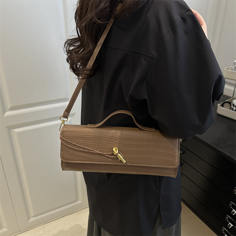 Classic PU Shoulder Bag – Trendy Small Square Bag for Women with Thread Detail