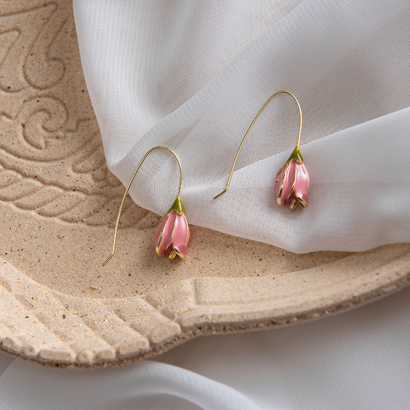 Tulip Flower Earrings for Women – Sweet Korean Retro Plant Jewelry