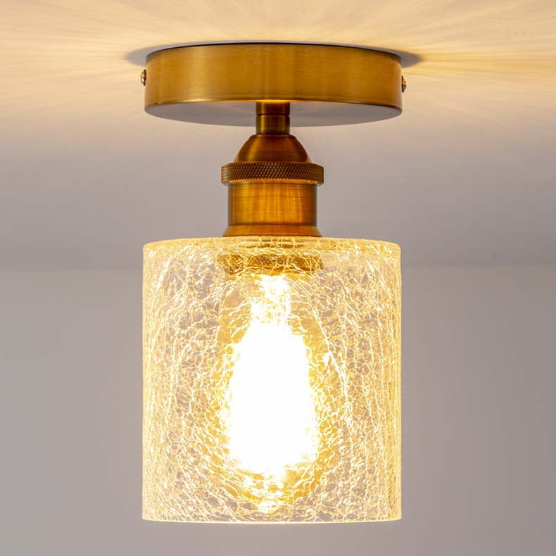 Modern Nordic Glass Ceiling Lamp for Hallway – Iron Frame, LED Compatible