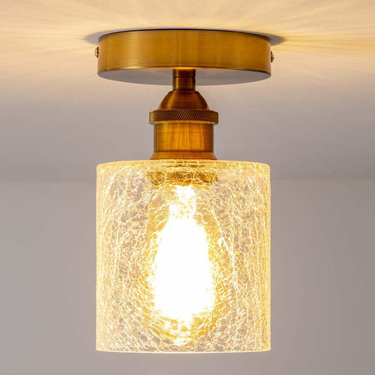 Modern Nordic Glass Ceiling Lamp for Hallway – Iron Frame, LED Compatible