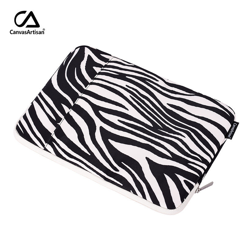 Zebra Print Laptop Sleeve Case – Waterproof, Shock-Resistant Cover with Accessory Pocket (11'-15" inches)