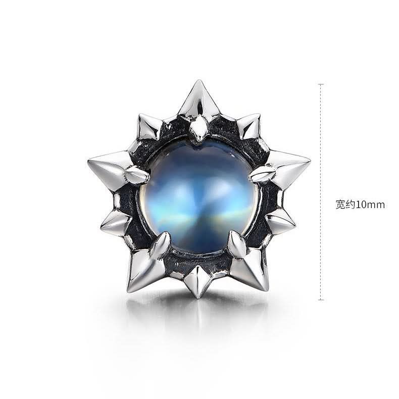 Unisex Polaris Stud Earrings – Alloy with Blue Moonstone Jewelry
