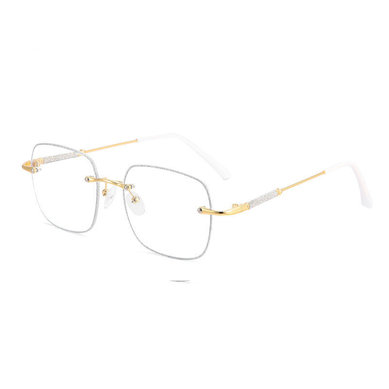 Frameless Anti-Blue Light Myopia Glasses – Fashion Commuting Square Eyewear for Adults