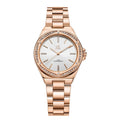 SK Women’s Diamond Quartz Watch – Stainless Steel Strap, Round Dial, 30M Waterproof