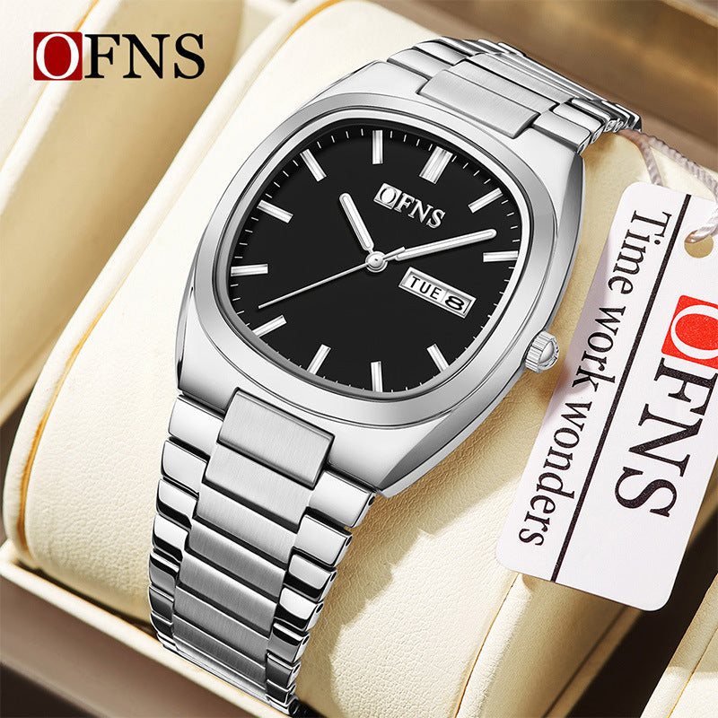 OFNS Women’s Quartz Watch – Luxury Steel Strap, Calendar Display Business Wristwatch