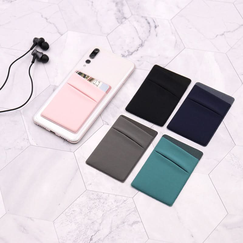 New mobile phone case with back sticker and double-layer card holder for storing Lycra mobile phone back sticker card holder