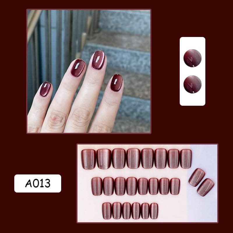 Sakura Ruby Cat Eye Nail Patches – Wearable Flashing Nail Art Pieces