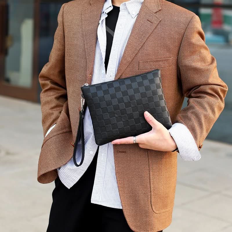 Men's PU Leather Business Clutch – Fashionable Envelope Handbag