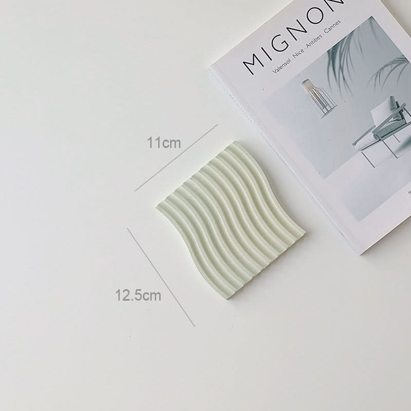 Nordic 3D Plaster Round Tray - Wave Pattern, Photo Props & Decoration
