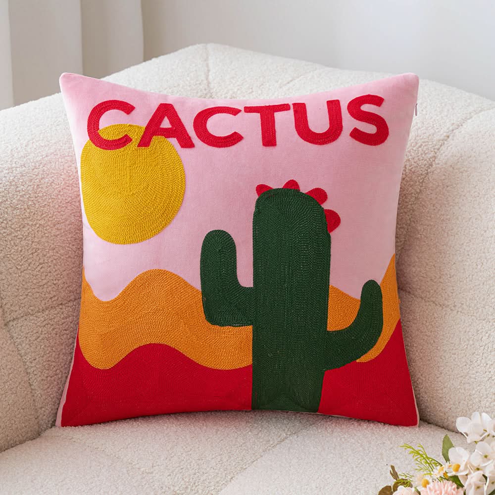 New Arrival Alphabet Fruit Embroidery Pillow