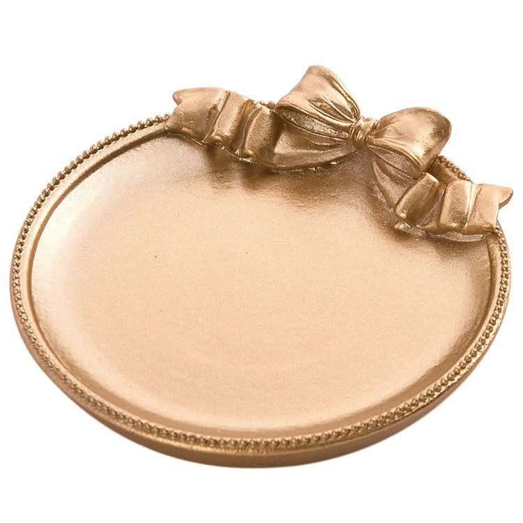 Resin Bow Jewelry Dish - Metal Earring Tray & Storage Box