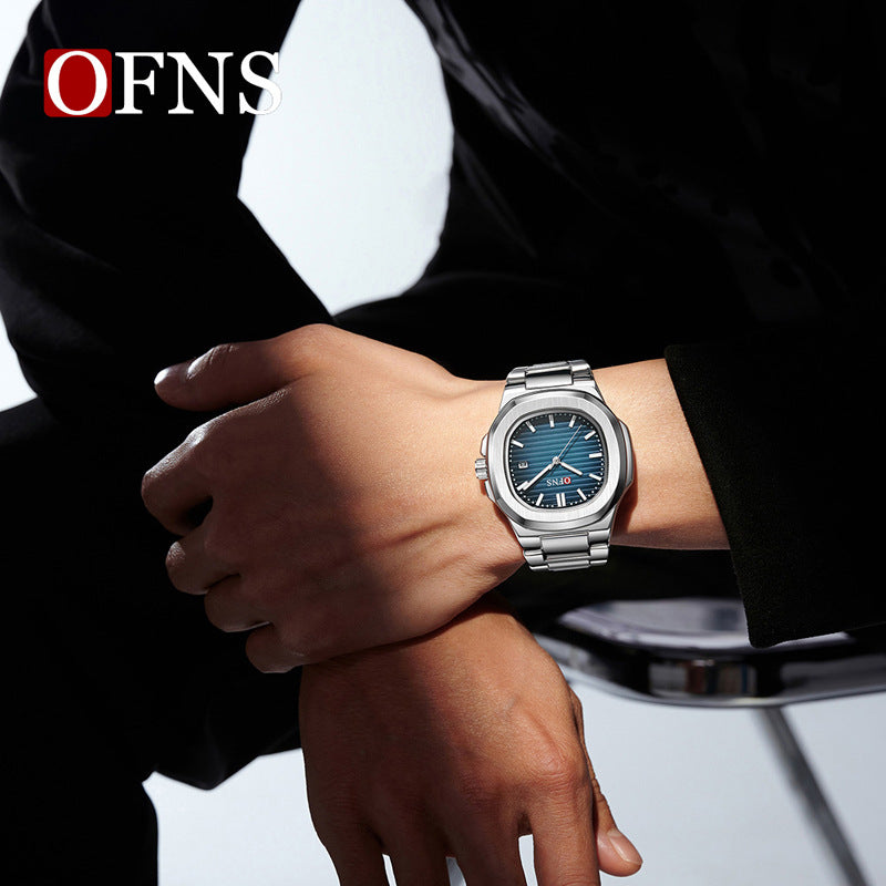 OFNS Men’s Quartz Watch – Waterproof Business Timepiece with Steel Strap